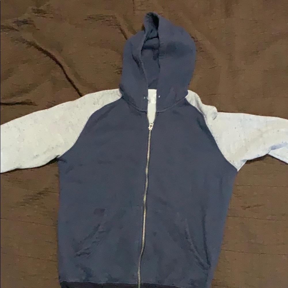 Blue and grey hoodie